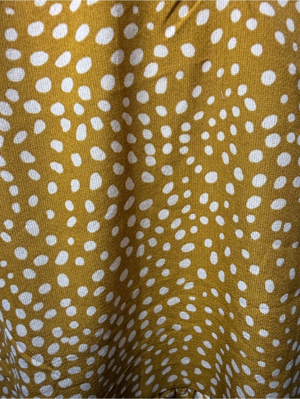 Dotted Mustard Peasant Tunic - Women Tops - Picture 9 of 9